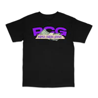 a black t - shirt with the word pcg on it